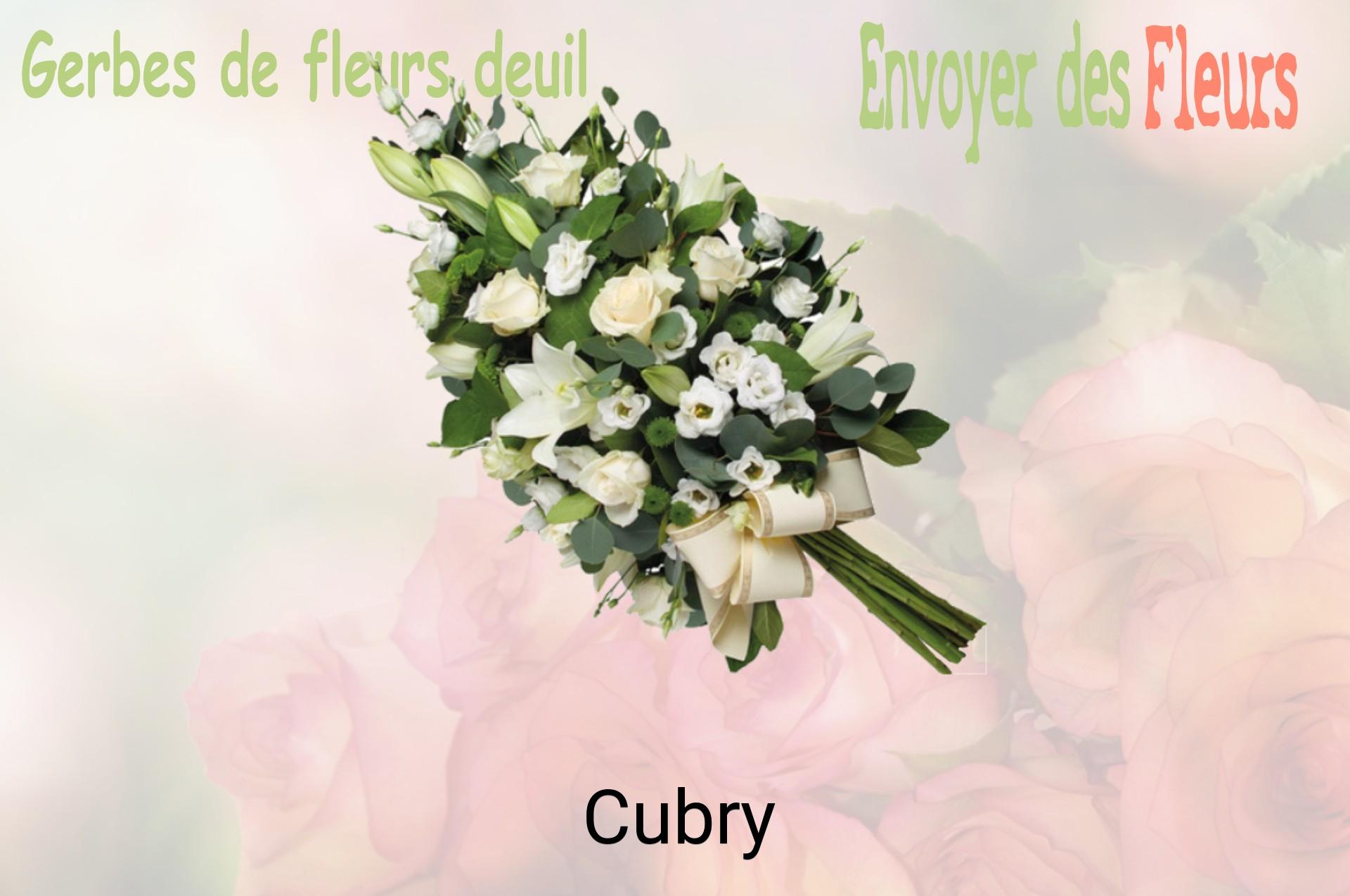 Gerbe de fleurs de deuil livrée à Cubry